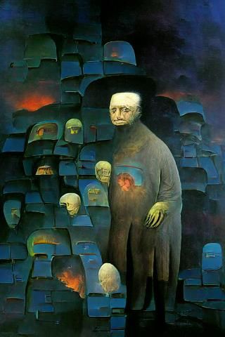 Beksiński-Inspired Surrealist Human Figures