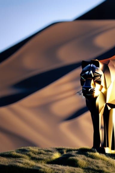 Golden Lion King: Hyperdetailed Photorealistic Masterpiece