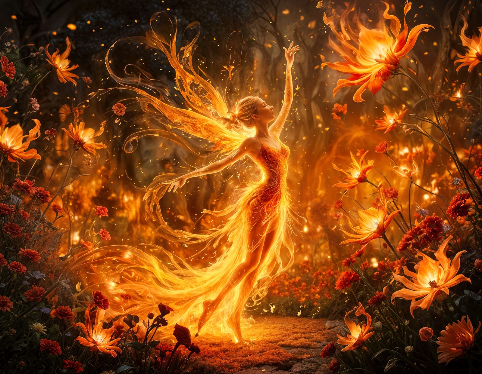 Among the fiery gardens