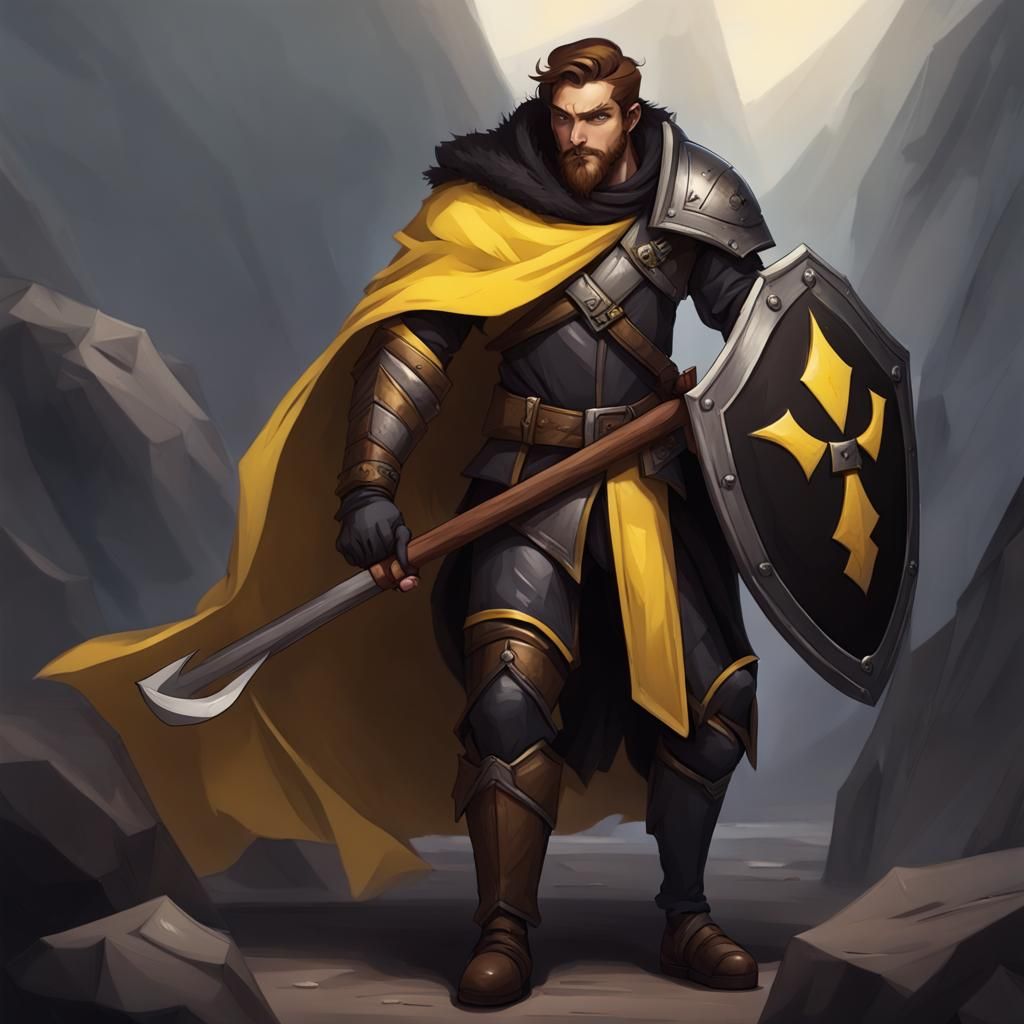 Dark Paladin with Axe and Shield