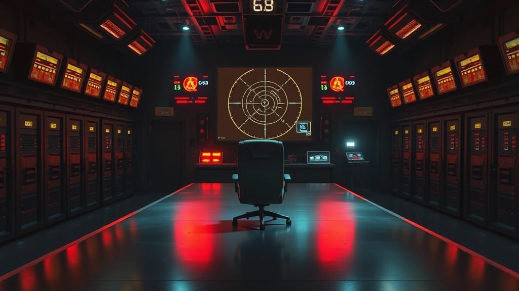 High-Tech Command Center on a Fortified Military Base