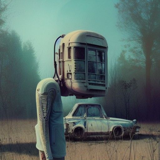 Strange Ghost Machine in Digital Art Style