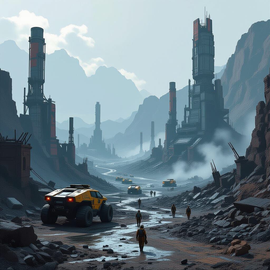 Makeb Mining Colony Ruins: Sci-Fi Concept Art