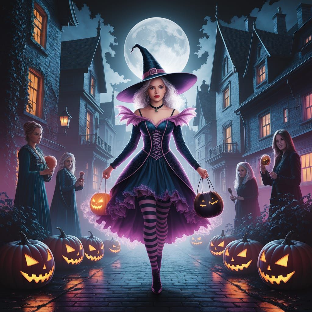 Sabrina Spellman Trick-or-Treating in Ethereal Halloween Con...