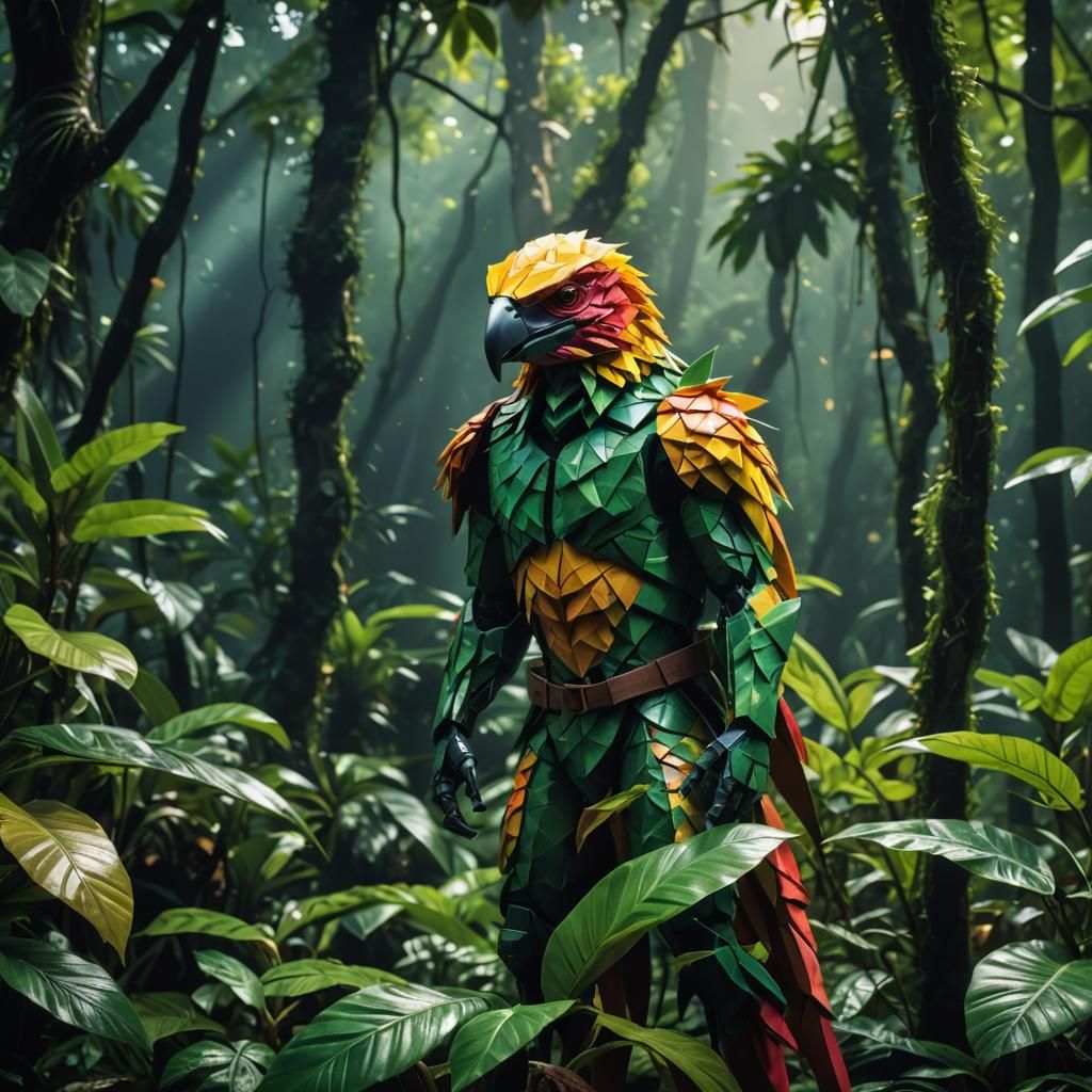 Vivid Origami Amazonian Aracocra: Cinematic Papercraft Creat...