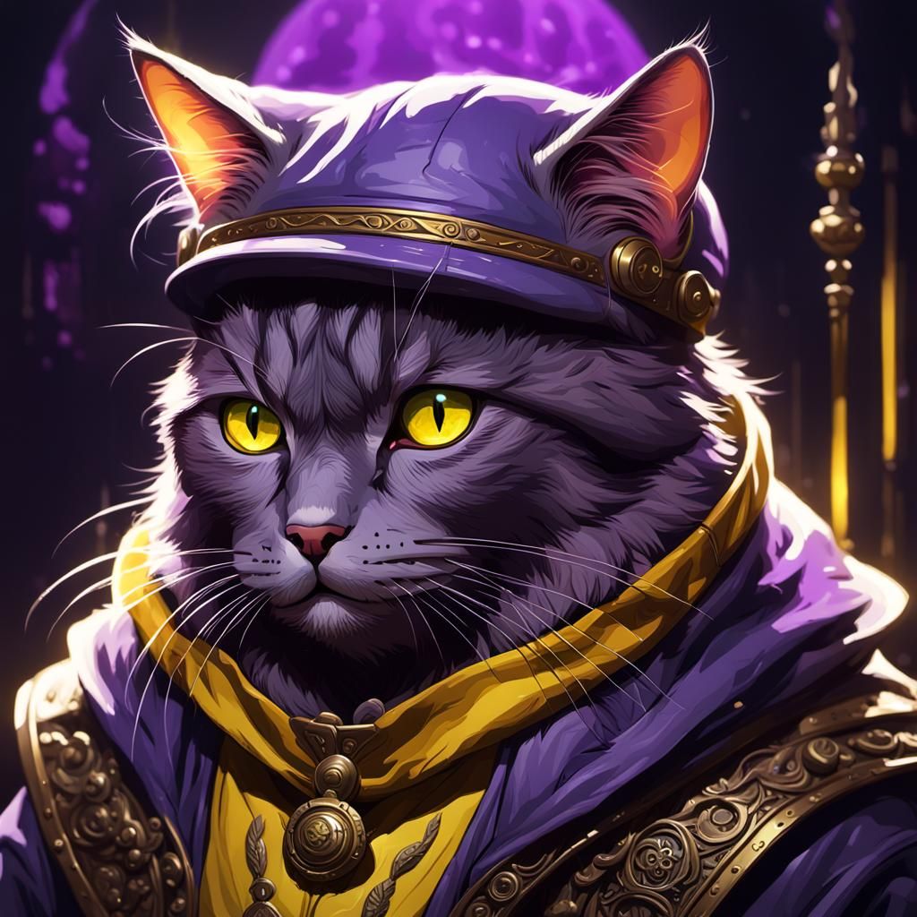 Cat Portrait in Dark Fantasy Style, 8k