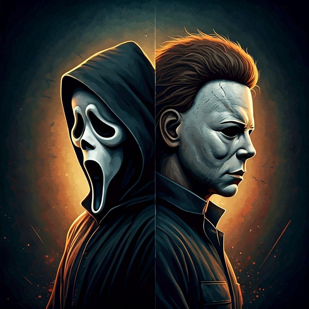 Ghostface and Michael Myers: Cinematic Horror Portrait