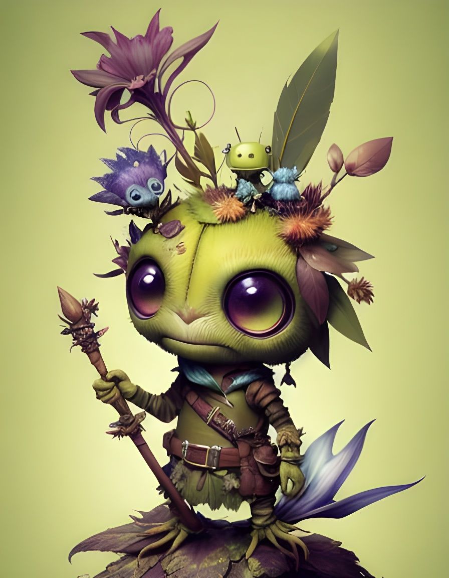 Adorable Plant Creature on an Epic Adventure