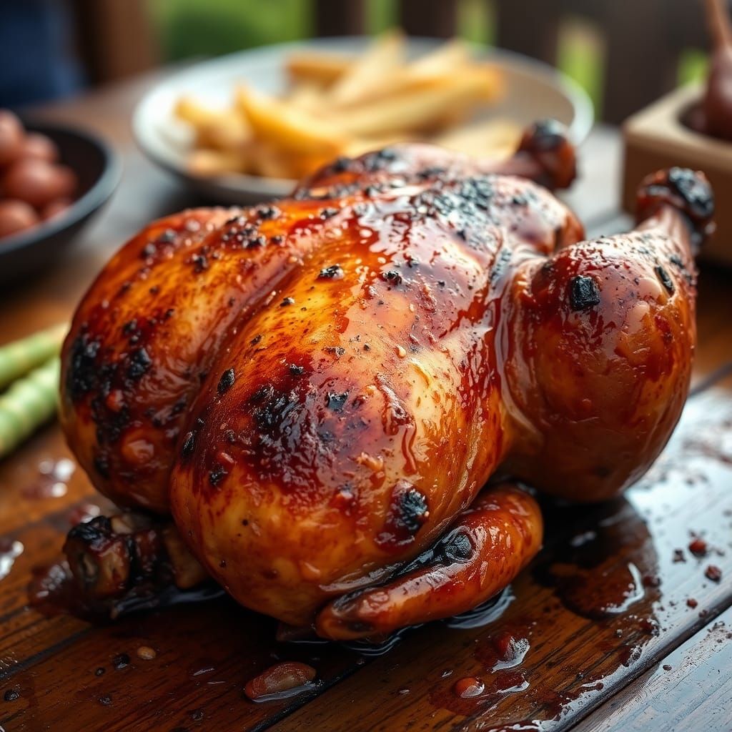 Barbecued Chicken in Post-Impressionistic Style