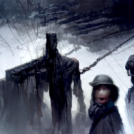 Sinister Holocaust Image in Dark Fantasy Style