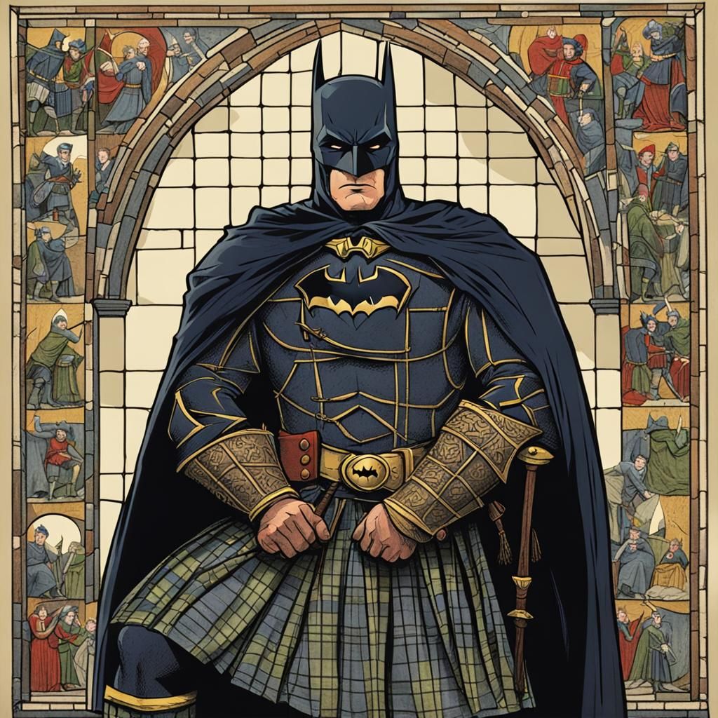 Batman in 14th Century Scottish Kilt