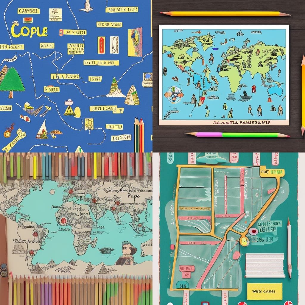 Boy Scout Camp Map in Ghibli-Anderson Style