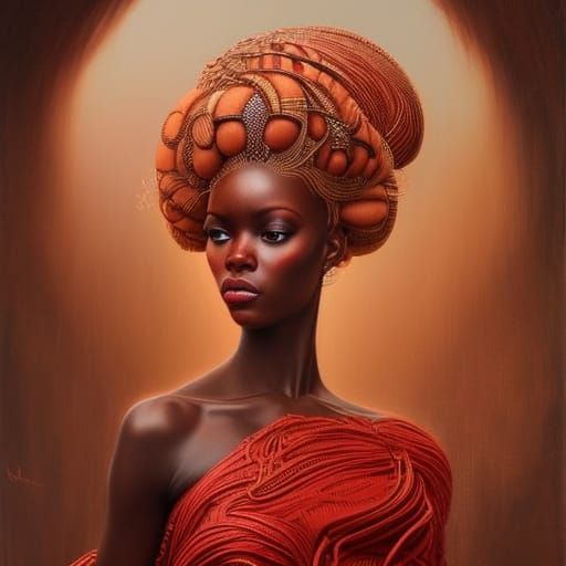 Strong African Woman With Headdress
