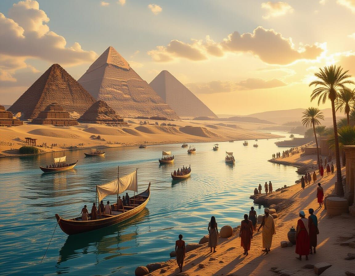 Ancient Egypt River Nile: Vibrant Concept Art