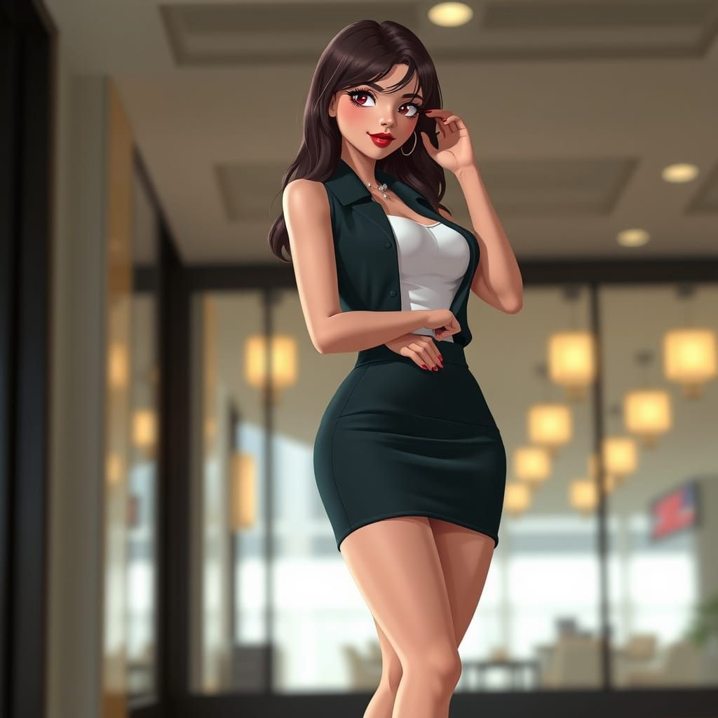 Sultry Business Woman in Motion