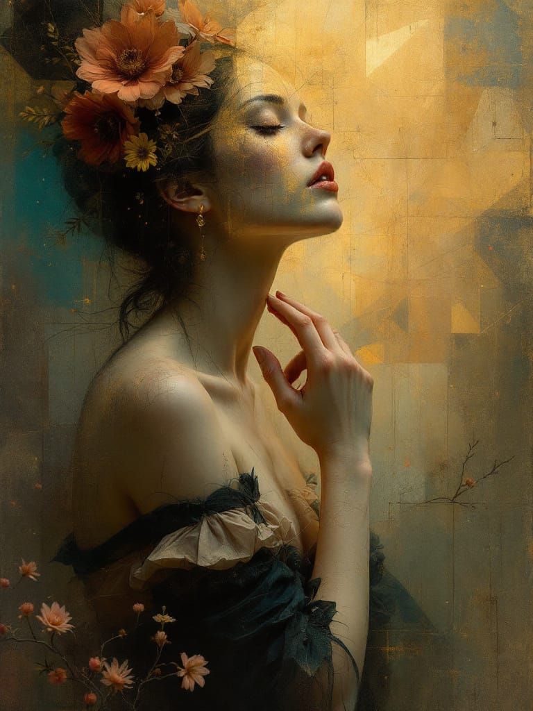 Abstract Pin-Up Fusion with Geometric Garden