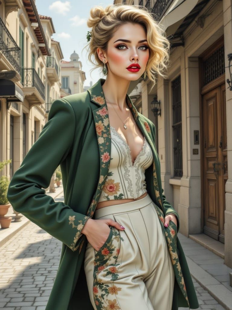 Romantic Art Nouveau Aesthetic with Lempicka Influence