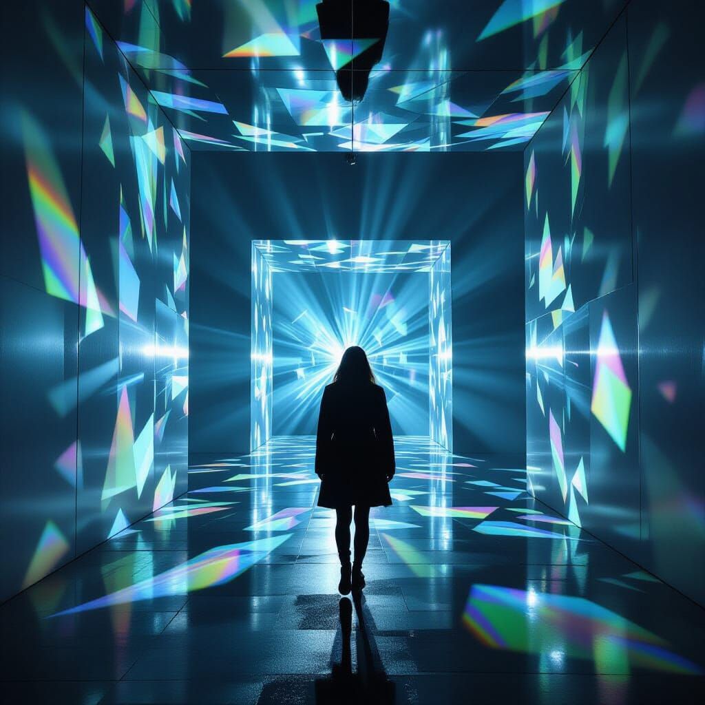 Surreal scenes lit with refracted or prismatic lighting