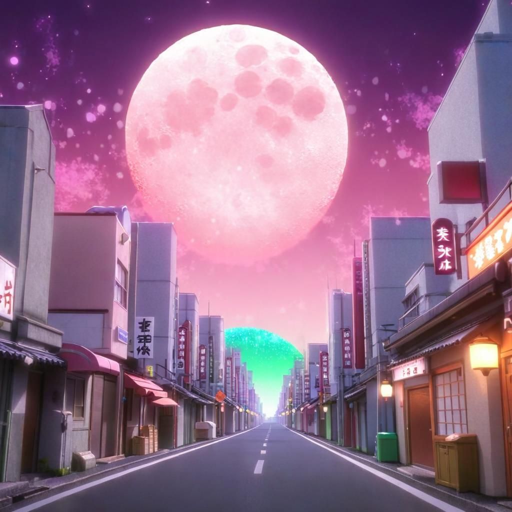 Anime Style Moonscape with Biopunk Abstract Elements
