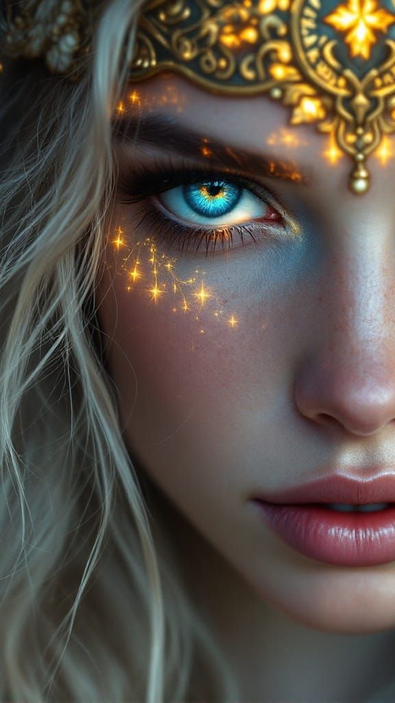 Ethereal Viking Queen in Hyperrealistic Portrait