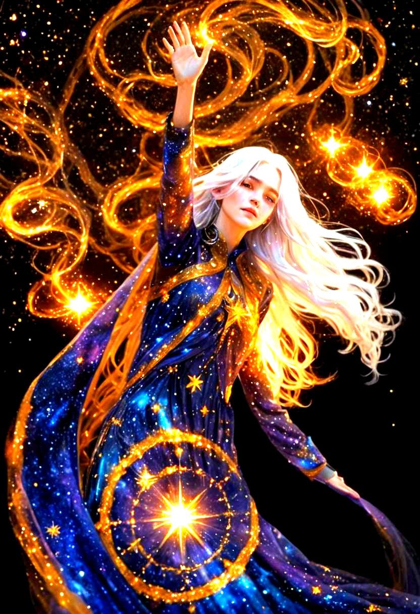 Girl with White Hair Lights Up the Stars