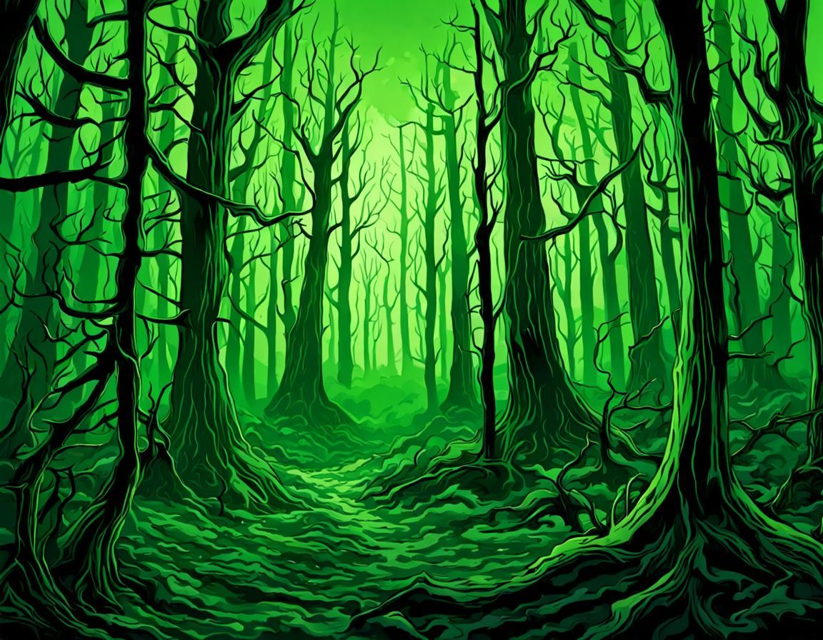 Eerie Green Forest