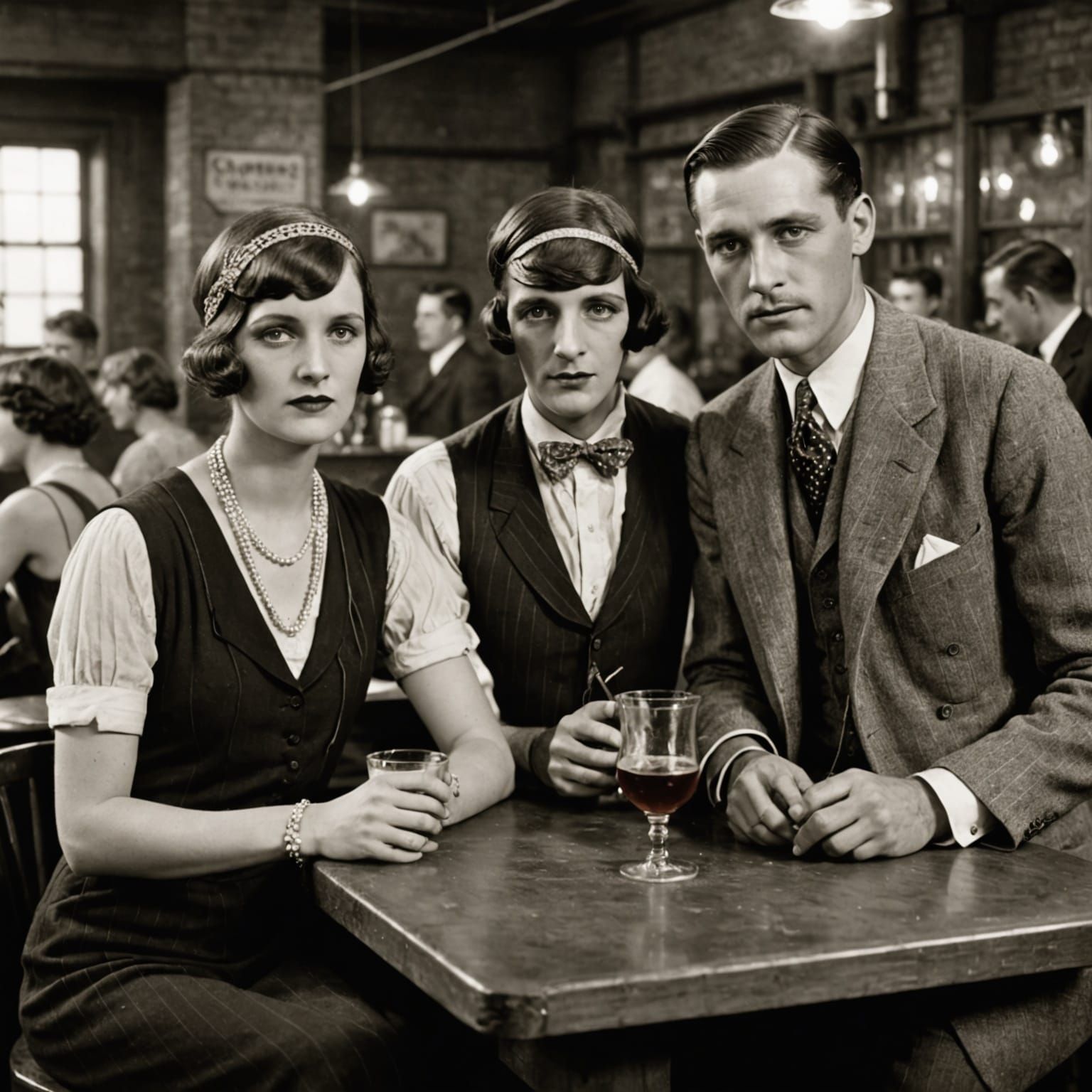 1920s Speakeasy Scene in Gouache Style