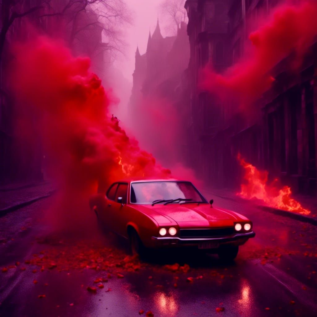 Fiery Chili Car Speeds Through City
