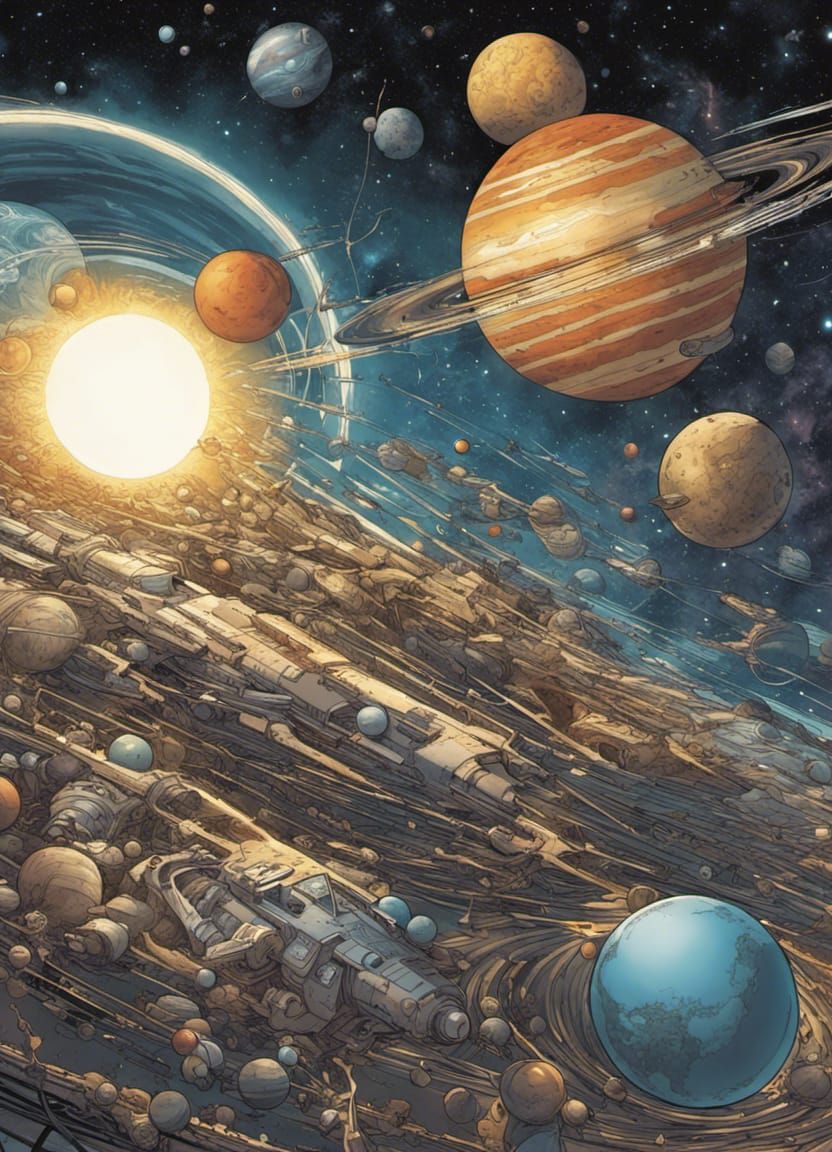 Solar System Comic Book Art