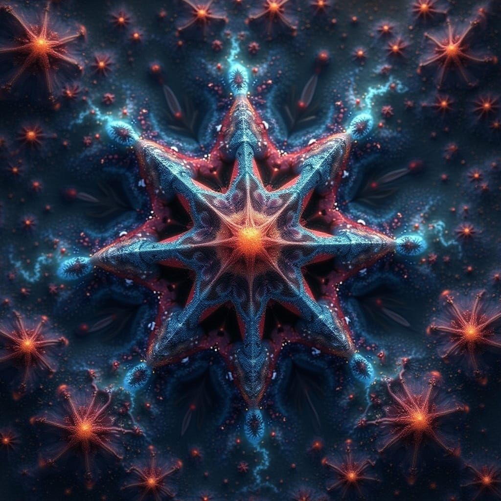 Fractal Cosmic Vortex in Iridescent Starlight