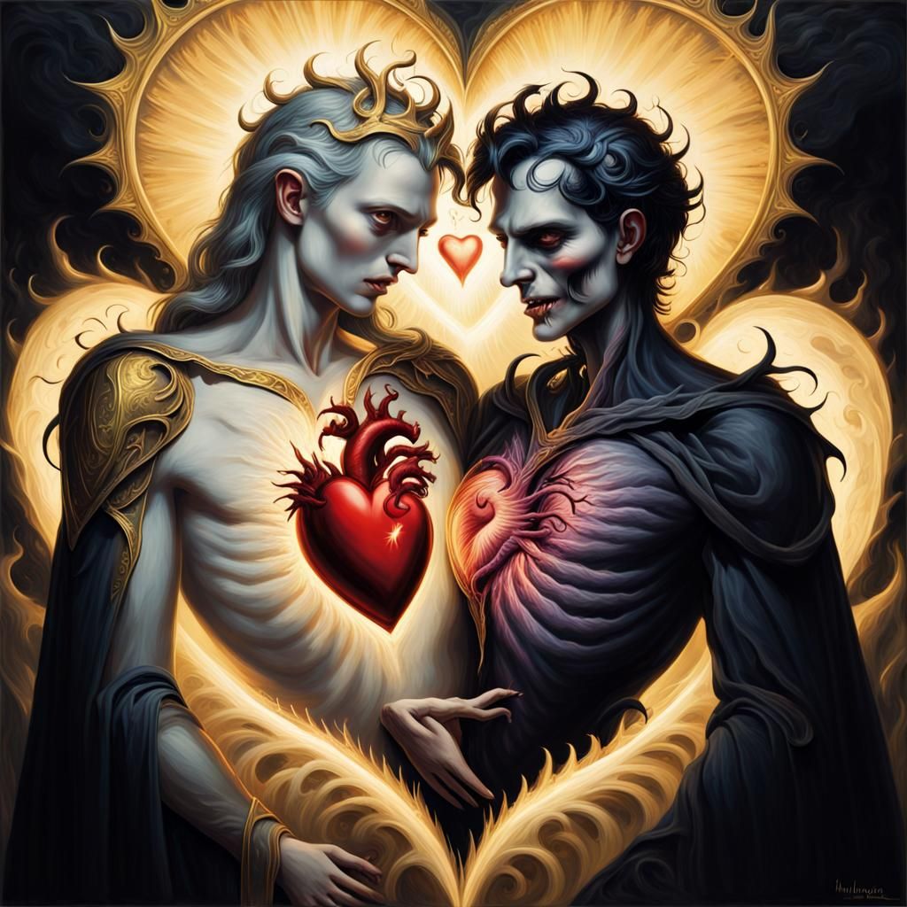 Good heart and evil heart!