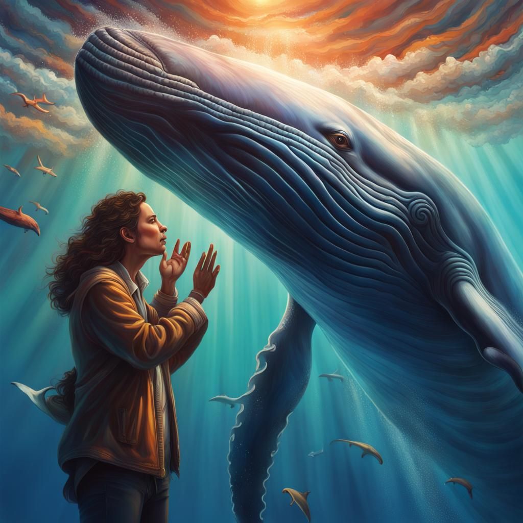 Whale Reveals Earth's Secrets: Hyperrealistic Concept Art