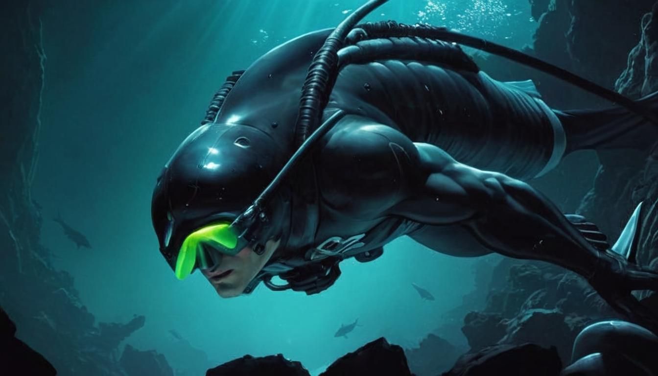 Biopunk Diver Plunges into Mariana Trench Abyss