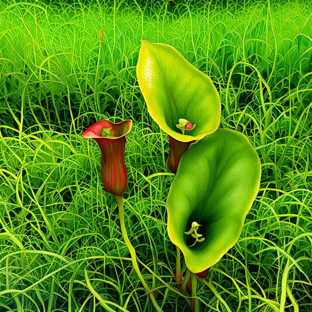 Exotic Pitcher Plant Close-Up