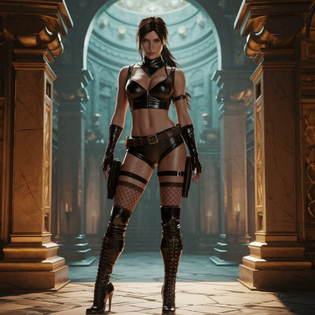 Lara Croft in Cyberpunk-Inspired Tomb Raider Portrait