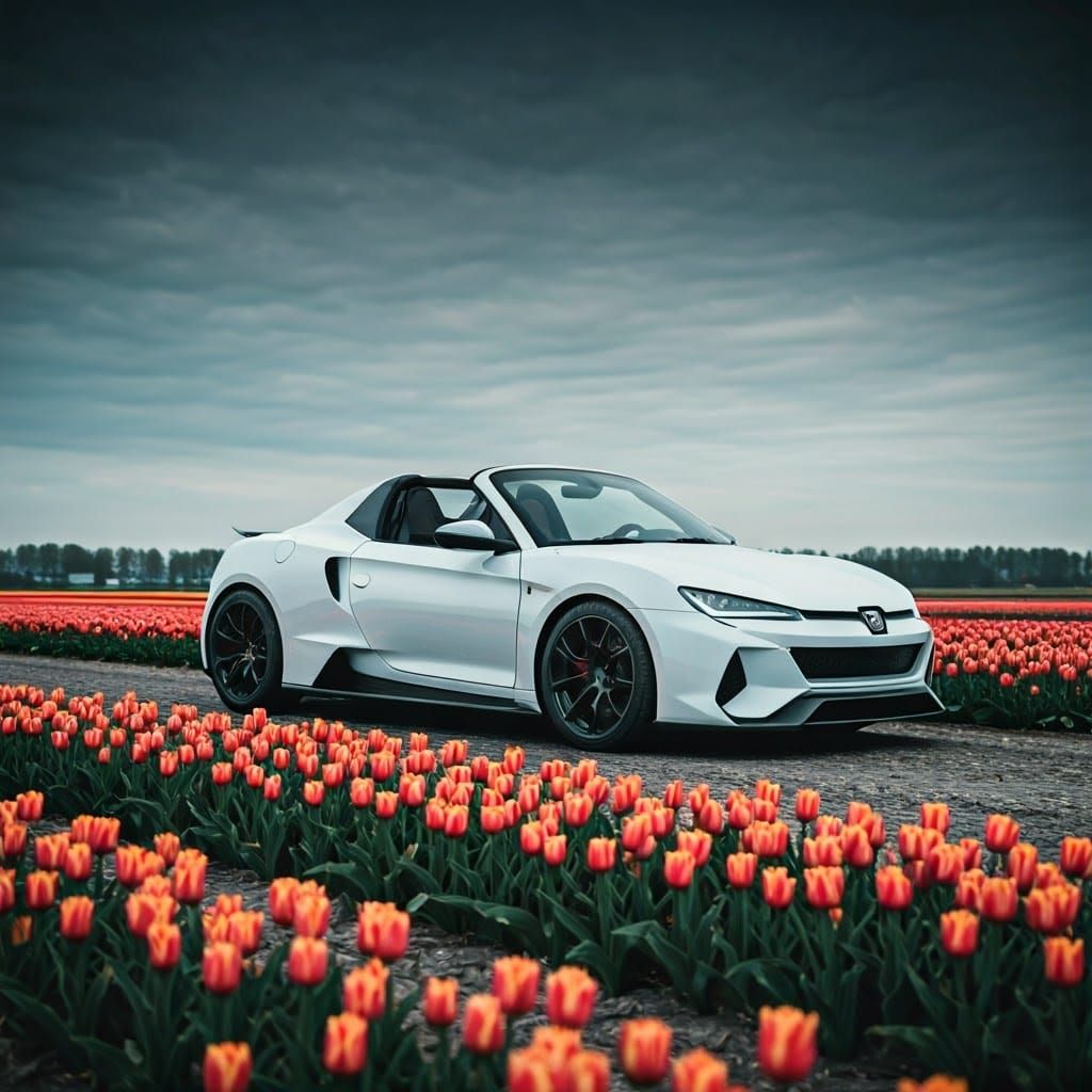 Hypercar Roadster Concept Adorns Holland Tulip Field