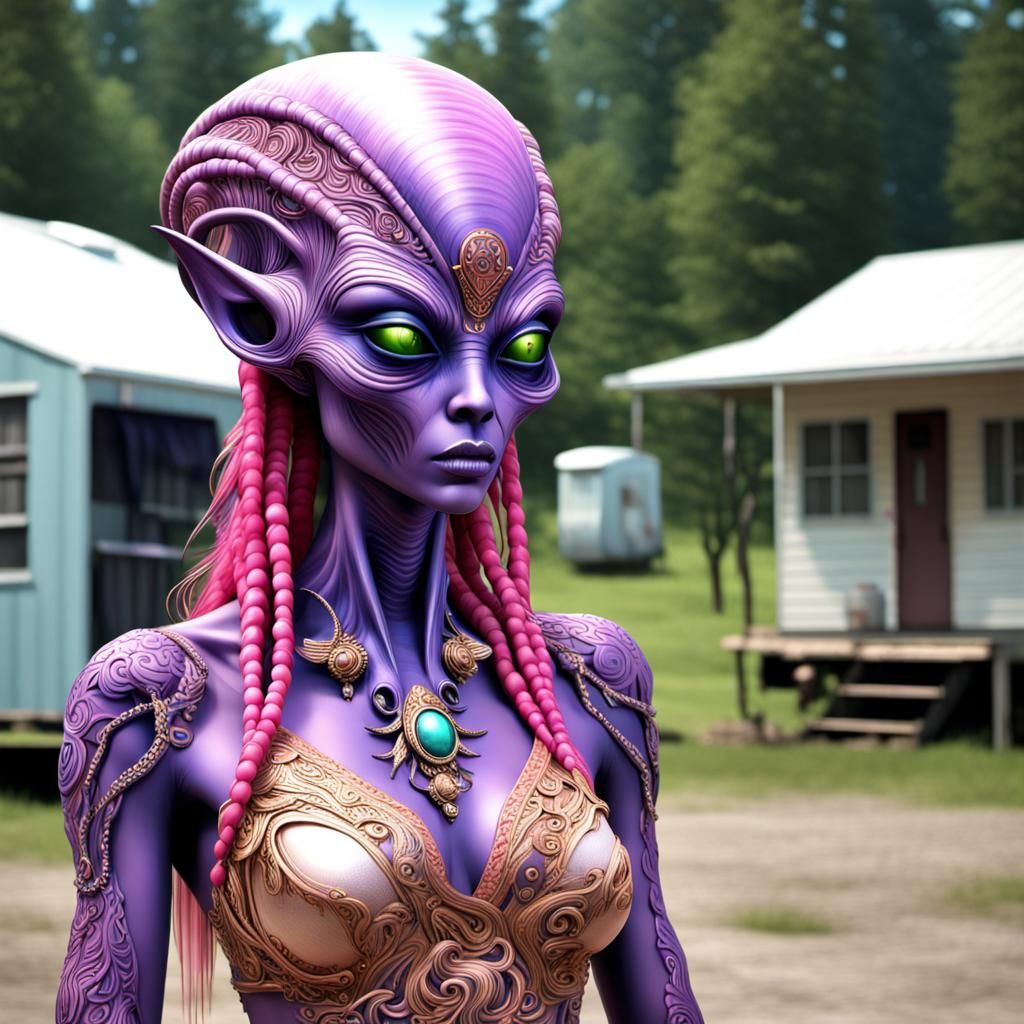Ornate Alien Goddess in Trailer Park