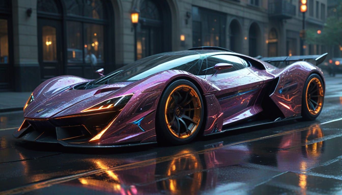 Cyberpunk Hypercar: A Luxurious, Advanced Vehicle of the Fut...