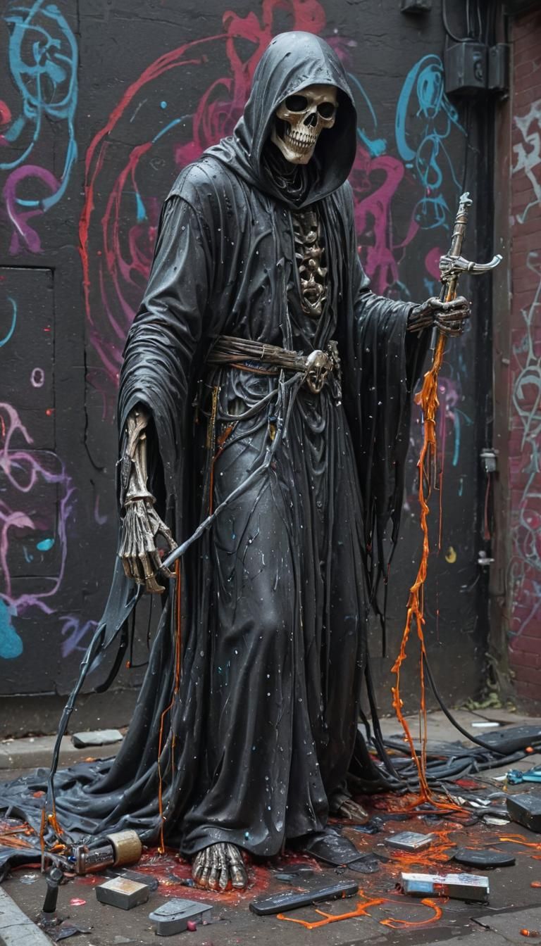 Futuristic Grim Reaper: Graffiti Art Soul Collection