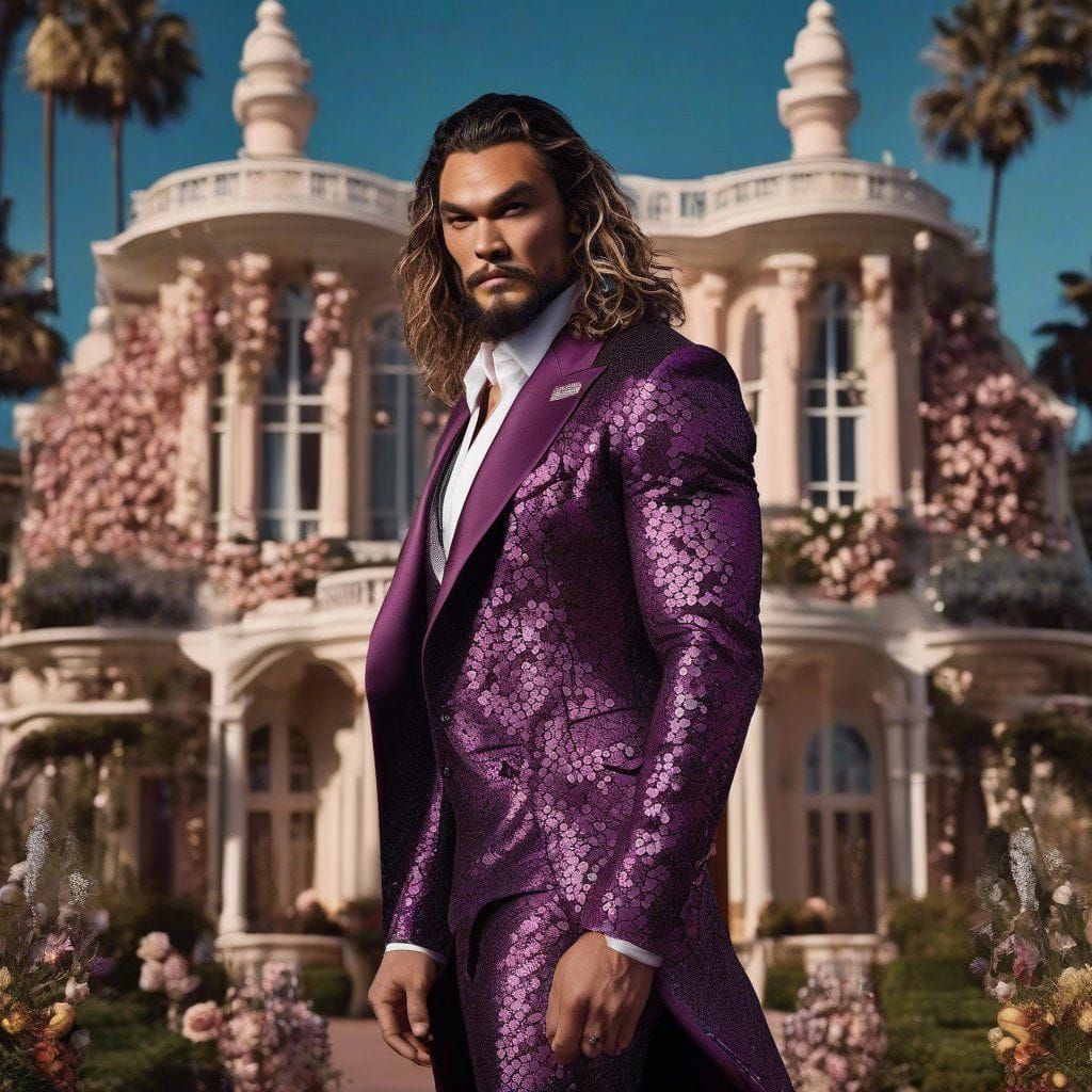 A detailed portrait of Jason Momoa as Willy Wonka, Marta Bevacqua + Stefano Gabbana + Art Nouveau + Brooke DiDonato :: D...