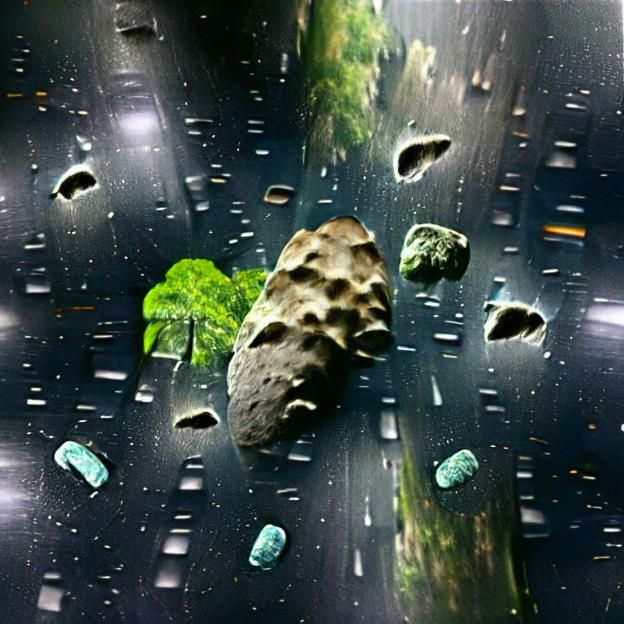 Lush Rainforest Ecosystem on an Asteroid