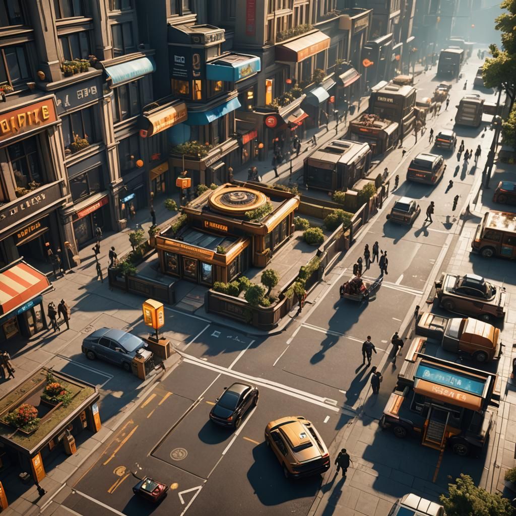 Cashless Society in 3D Game Cinematic Style