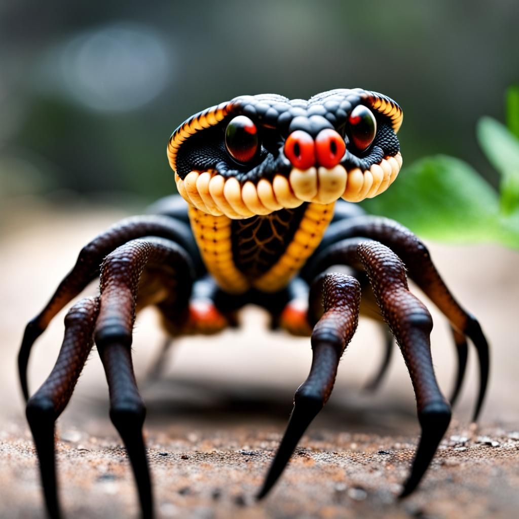 Spider with Snake Heads: Grotesque Mutation