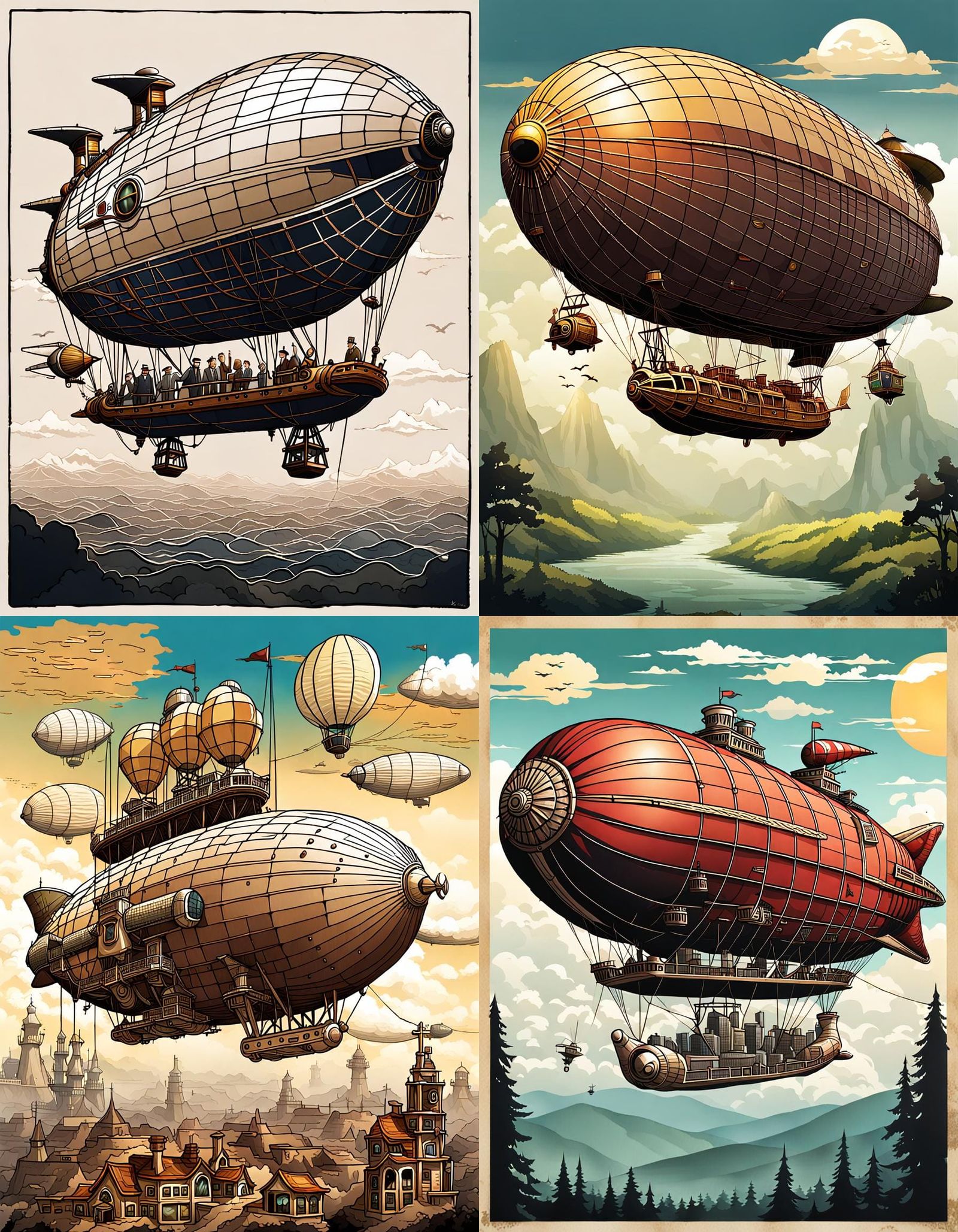 Classic Airship in Flight