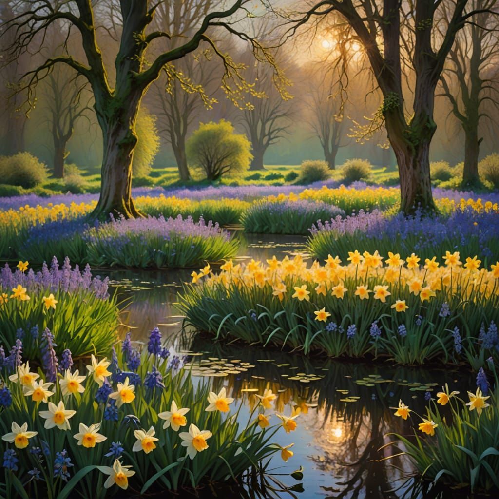 Soft Focus Impressionist Masterpiece of Springtime Meadow