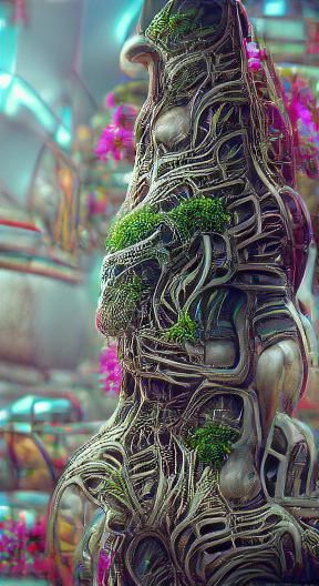 Surreal Biopunk Torsos in Alien Landscape