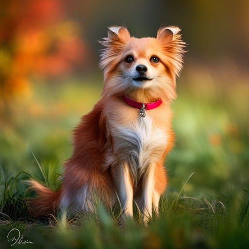 Colorful Chibi Cats in Autumn Landscape