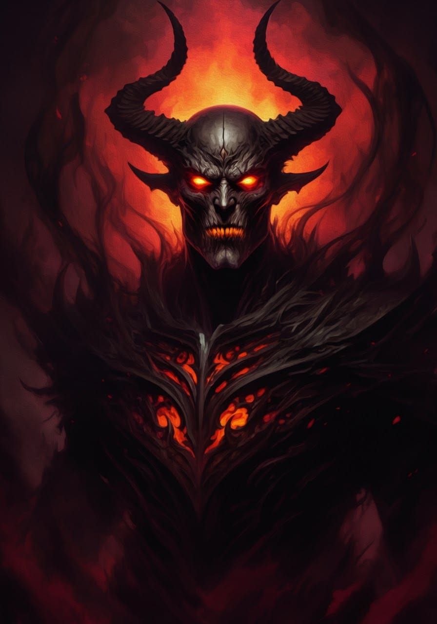 Malevolent Demon Arising from the Shadows