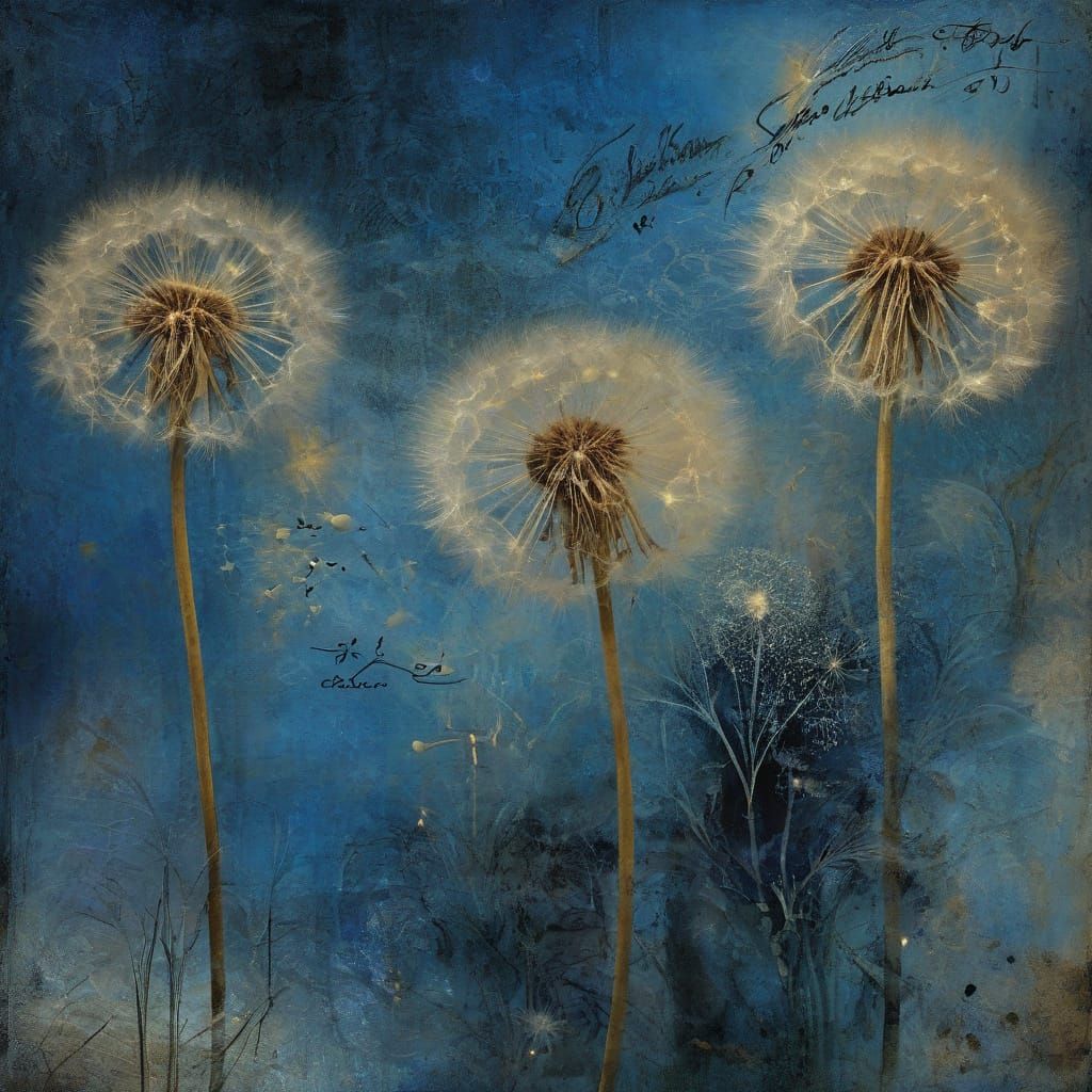 Surreal Dandelions in a Vintage Quattrocento Style