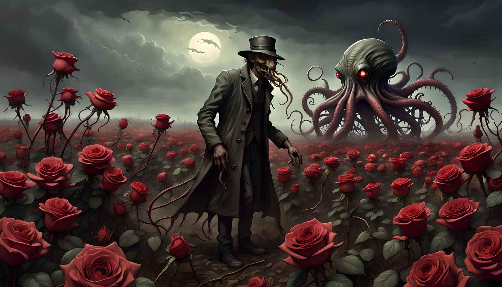 Eldritch Horror Emerges in Post-Apocalyptic Rose Field